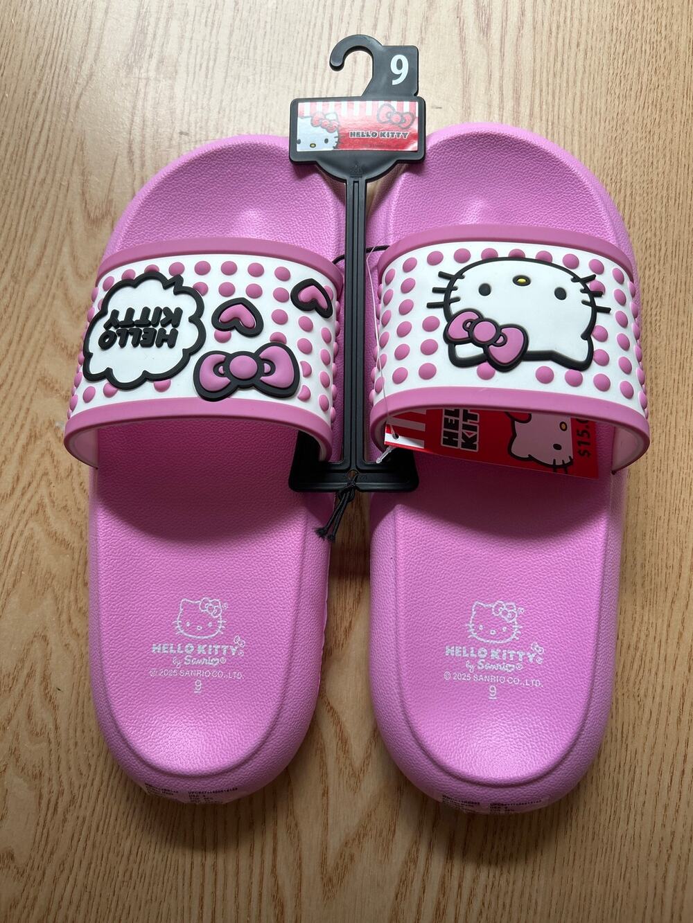 New Women's Hello Kitty by Sanrio slip in sandals Slide Pink size 9
